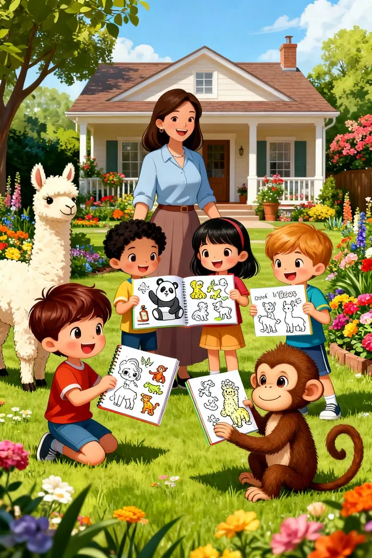 Cô và các bạn nhỏ cùng tìm hiểu động vật trong khu vườn